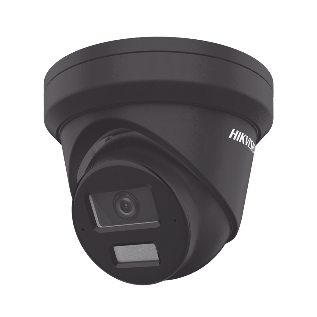 DS-2CD2343G2-LI2U(BLACK) [Dual Light + 2 Micrófonos de Doble Matriz] Turret IP 4 Megapixel / Color Negro / Lente 2.8 mm / 30 mts Luz Blanca + 30 mts IR / ACUSENSE / Exterior IP67 / WDR 120 dB / PoE / ONVIF / Micro SD / Metal / ACUSEEK