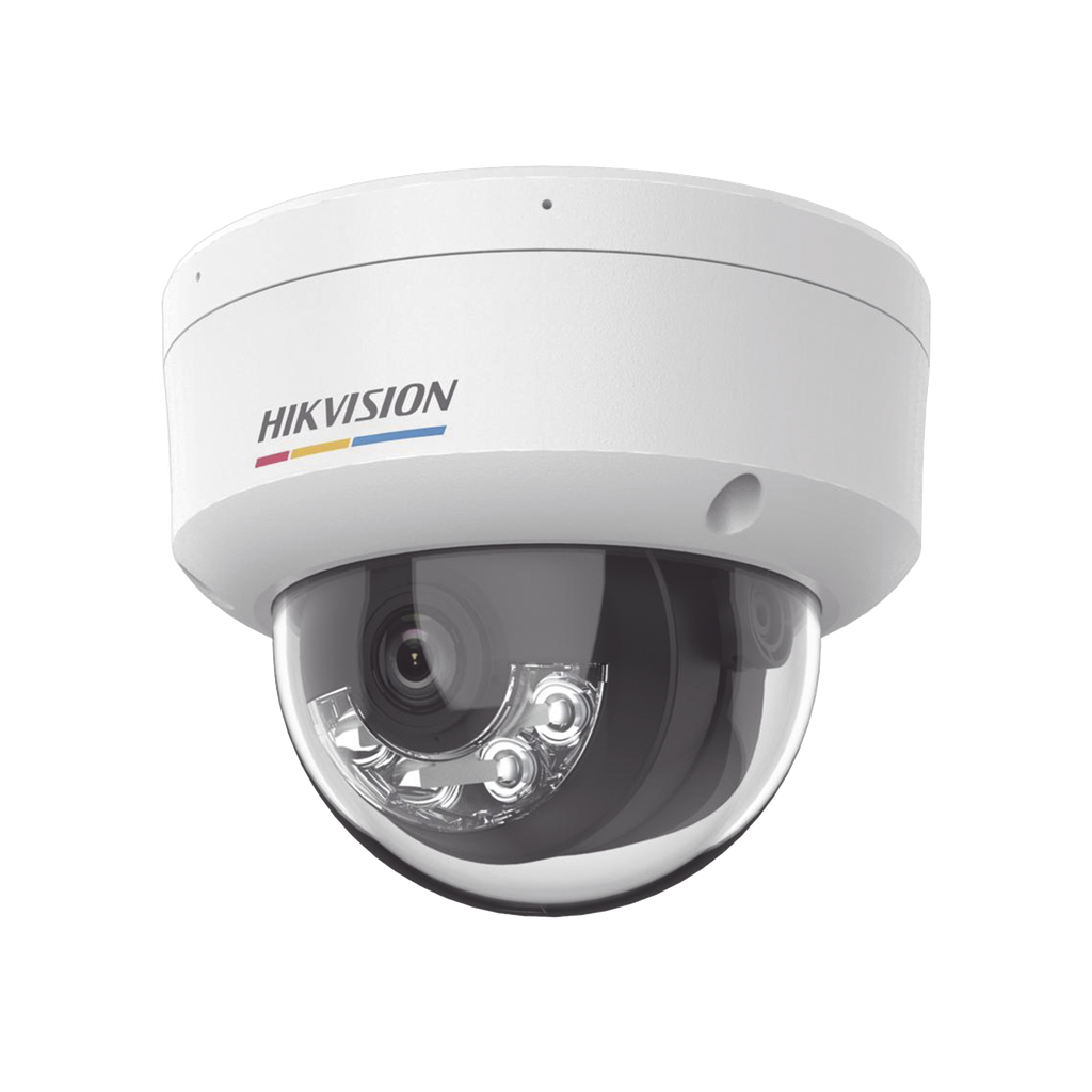 [Dual Light + ColorVu] Domo IP 2 Megapixel / Lente 2.8 mm / 30 mts IR + 30 mts Luz Blanca / Micrófono Integrado / ACUSENSE Lite / Exterior IP67 / IK08 / dWDR / PoE / Micro SD