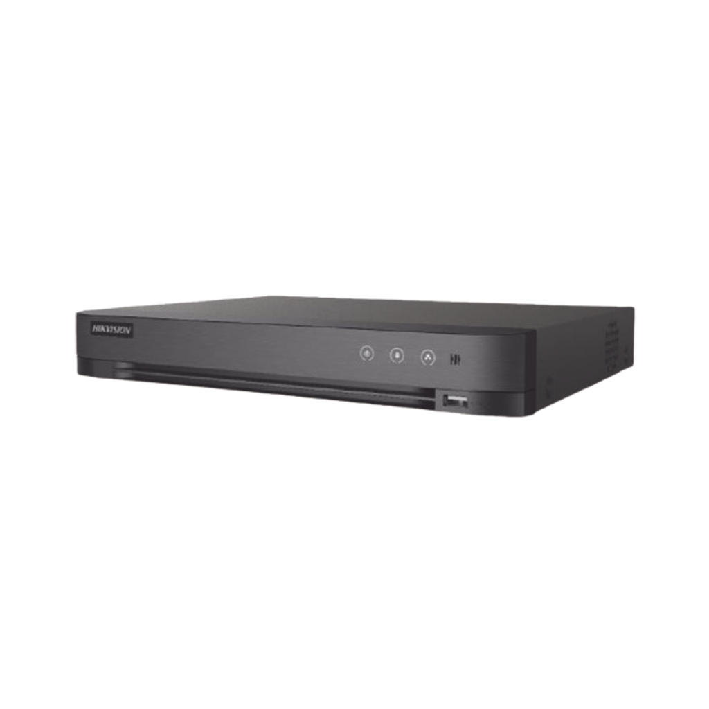 [IDS-7204HUHI-M1/X] DVR 4 Canales TURBOHD + 4 Canales IP / 8 Megapixel (4K) / Audio por Coaxitron / ACUSENSE / Reconocimiento Facial / 1 Bahía de Disco Duro / Salida de Video en Full HD / H.265+