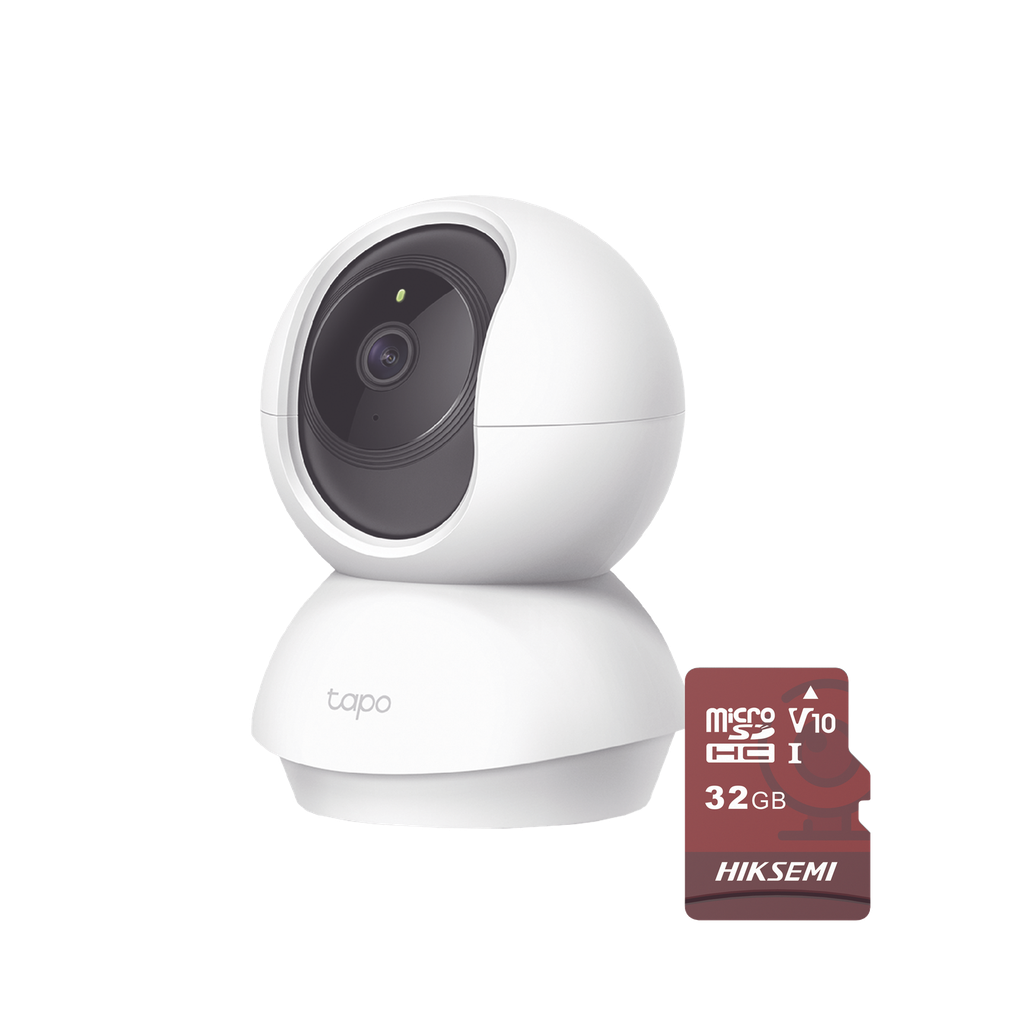 [TAPOC200/HS32] Kit de Cámara IP Wi-Fi / Incluye 1 Pieza Modelo TAPOC200 / 2 Megapixel /  Utiliza La App Tapo / 1 Memoria Micro SD  Hiksemi Modelo  HS-TF-E1/32G
