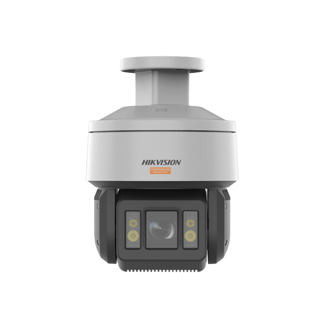 PTZ IP 4 Megapixel / 32X Zoom / Dual Light (100 mts IR / 30 mts Luz Blanca) / Polimero Anticorrosivo (Ideal para Zonas Costeras o Alta Salinidad) / AutoSeguimiento / DARKFIGHTER / Exterior IP67 / NEMA 4X / C5