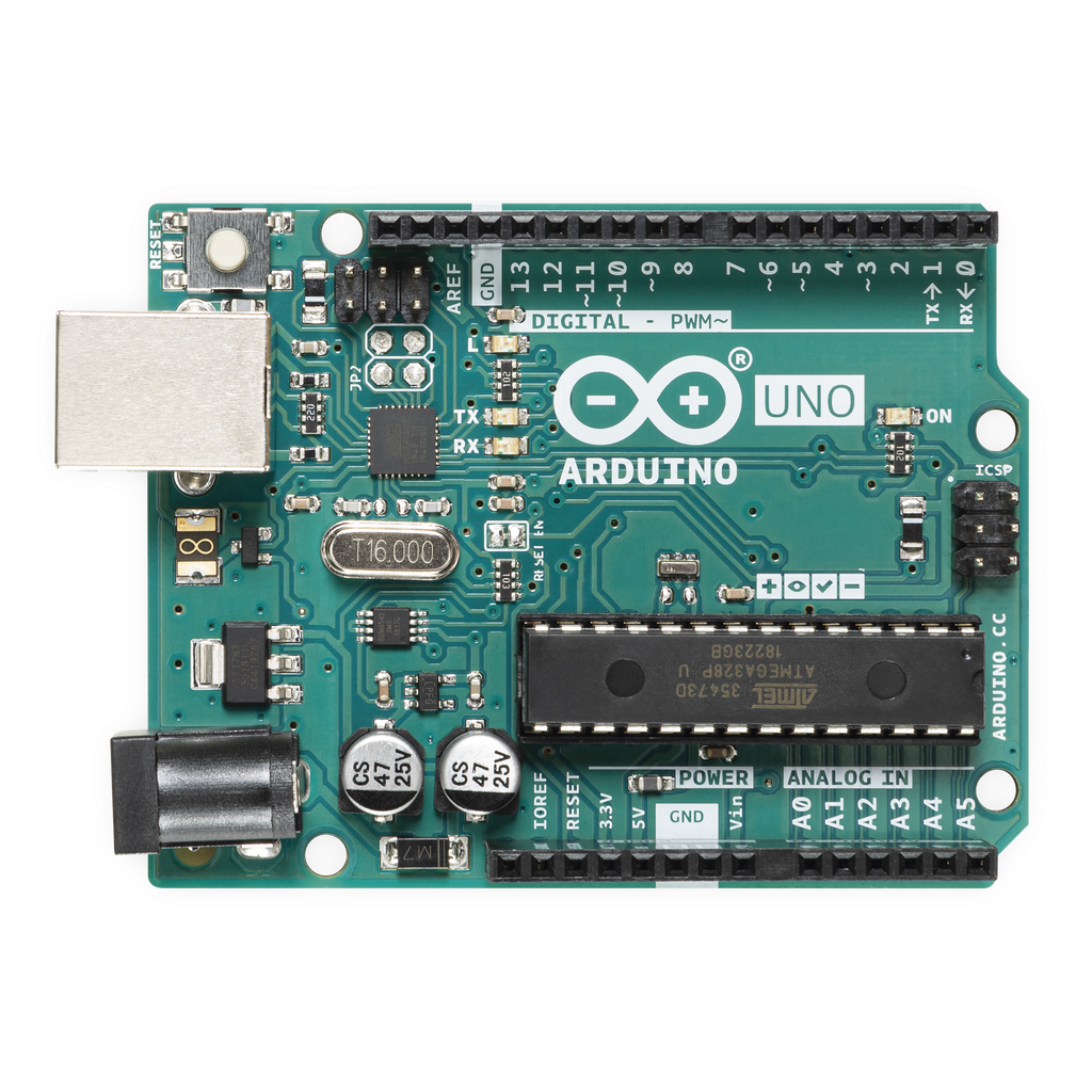 [A-000066] Placa de Desarrollo Arduino UNO R3 / Microcontrolador ATmega328P / 14 Pines Digitales / 6 Entradas Analógicas / USB-B / Compatibilidad Shields / Educación e Industria