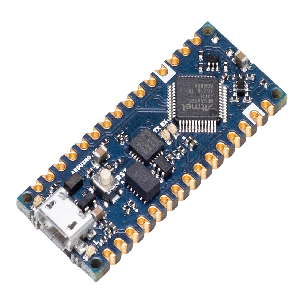 Placa de Desarrollo Arduino® Nano Every / Microcontrolador ATmega4809 AVR 20 MHz / USB-Serial Bridge ATSAMD11D14A / 48 KB Flash / 6 KB SRAM / Compatible 5V / Montaje DIP o SMT
