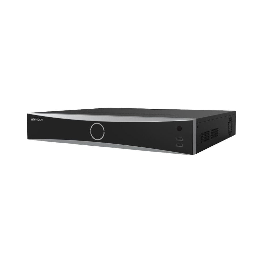 [Acusearch] NVR 12 Megapixel (4K) / 32 canales IP / 16 Puertos PoE+ / Reconocimiento Facial / AcuSense (Evita Falsas Alarmas) / 4 Bahías de Disco Duro / Switch PoE 300 mts / HDMI en 4K / Alarmas I/O