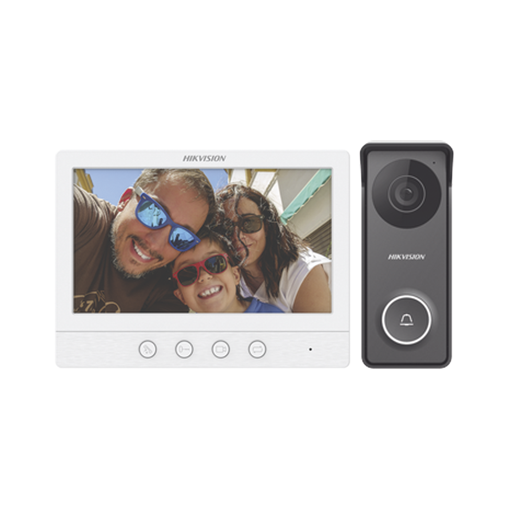 [DS-KIS213] Kit de Videoportero TurboHD con Pantalla LCD a Color de 7 / Frente de Calle para Exterior de Metal / 720p (1 Megapíxel )117° de Visión (Gran Angular)