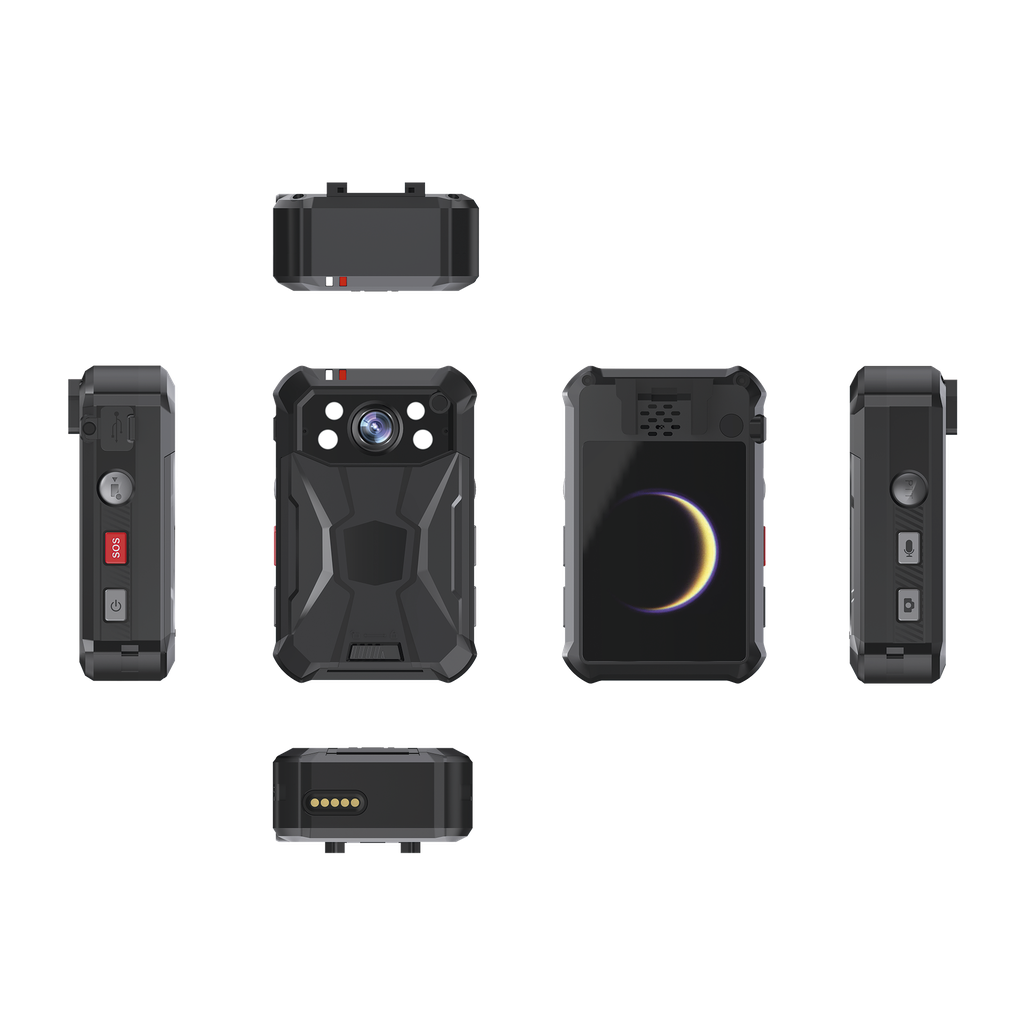 Body Camera Portátil / Grabación a 2K / Pantalla 2.4 LCD / IP68 / H.265 / 32 GB de Almacenamiento / GPS / WIFI / 3G y 4G / Fotos de Hasta 40 Megapixel / Micrófono Integrado