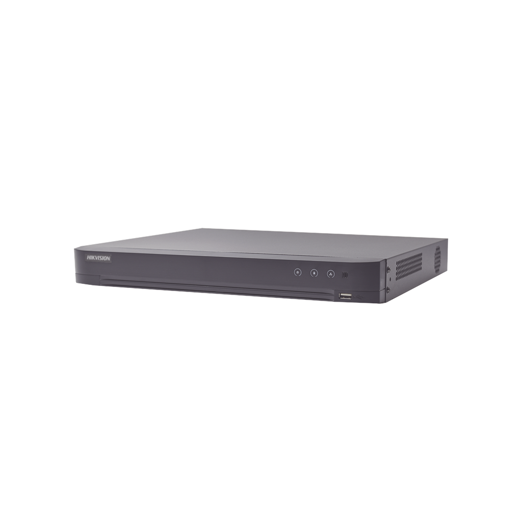 [IDS-7208HUHI-M1/A/XT] DVR 8 Canales TURBOHD + 8 Canales IP / 8 Megapixel (4K) / Audio de dos vías por Coaxitron / ACUSENSE / Reconocimiento Facial / 1 Bahía de Disco Duro / Salida de Video en 4K / H.265+