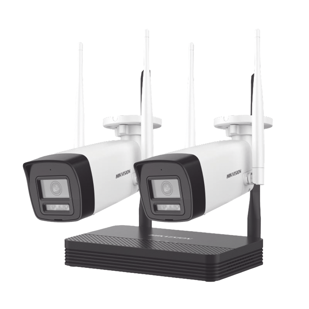 [NKS424W0H] Kit IP Inalámbrico 4 Megapixel / NVS 4 Canales / 2 Cámaras Bala para Exterior con Lente 2.8 mm y Dual Light (30 mts IR + 30 mts Luz Blanca) / Audio Bidireccional (Micrófono y Bocina) / Soporta Micro SD de 512 GB