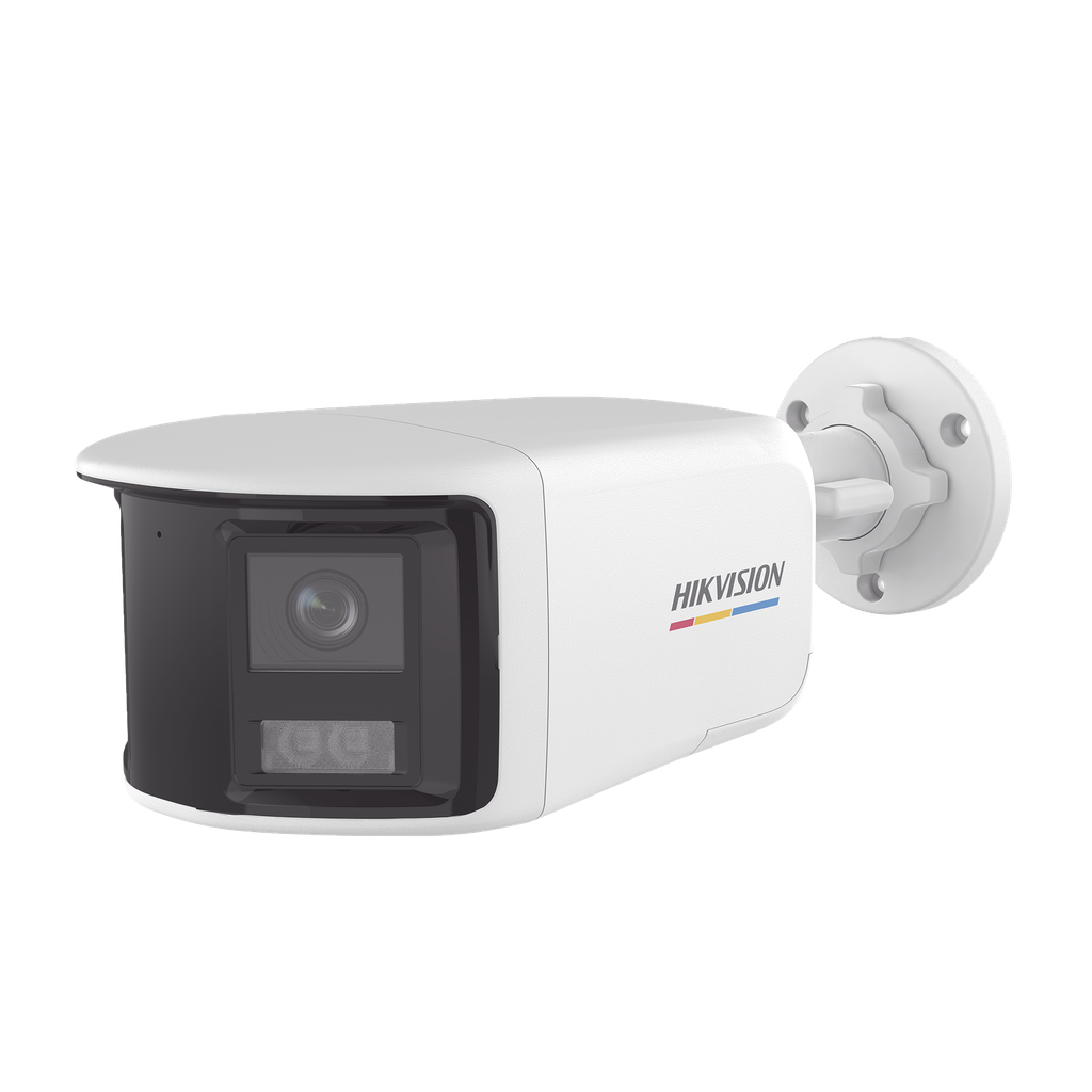 DS-2CE12KF3TP-DLS [ColorVu + Panoramica + Dual Light] Bala TURBOHD 3K (5 Megapixel) / Micrófono Integrado / Visión 180° / Imagen a Color 24/7 / 40 mts Luz Blanca + 40 mts IR / Exterior IP67 / WDR