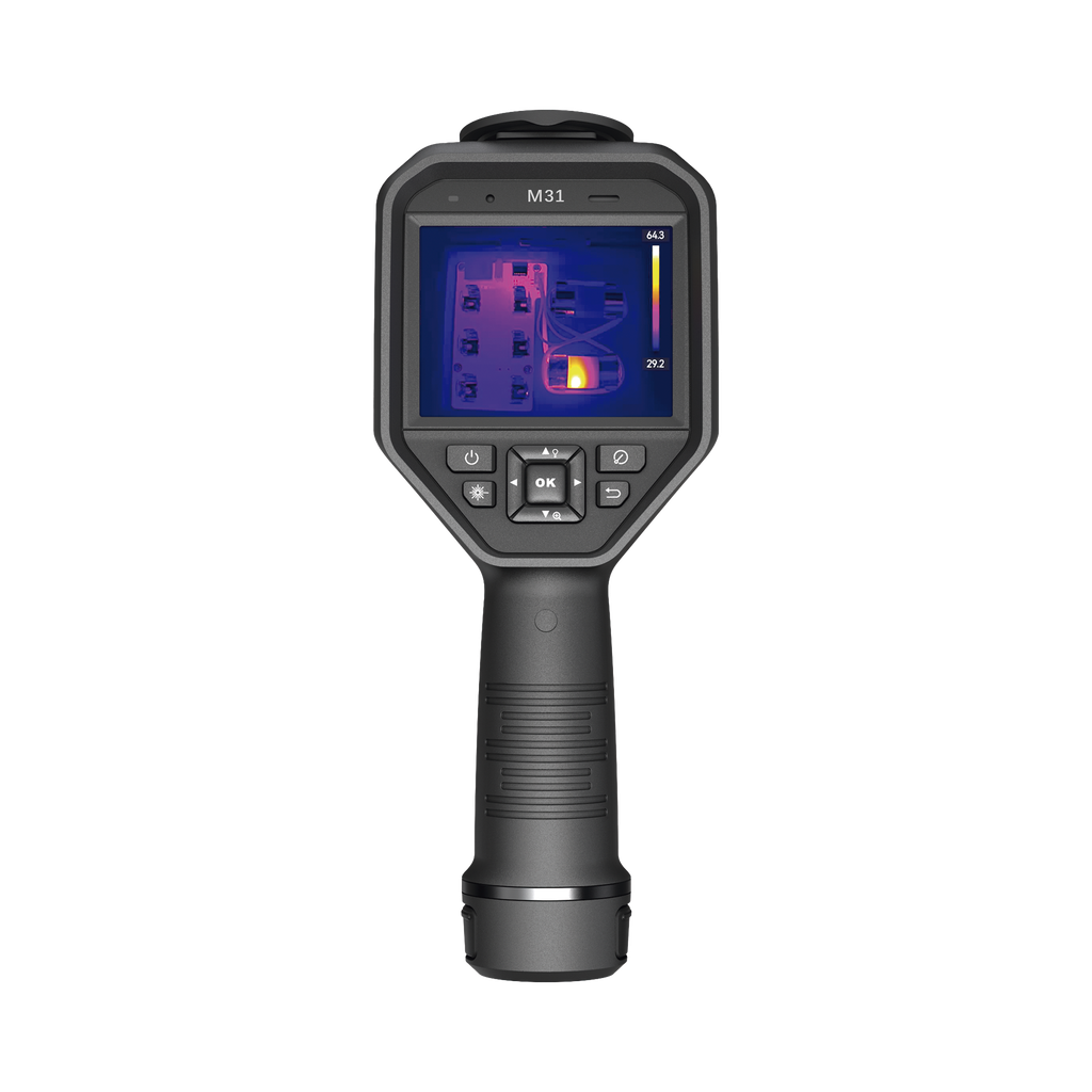HM-TP23-7QF/W-M31 M31 - Cámara Termográfica Portátil Dual / Lente Térmico 9.7 mm (384 x 288) / Lente Óptico (8 Megapixel) / WiFi / IP54 / Ranura MicroSD hasta 64 Gb  / Hasta 5 Horas de Funcionamiento Continuo