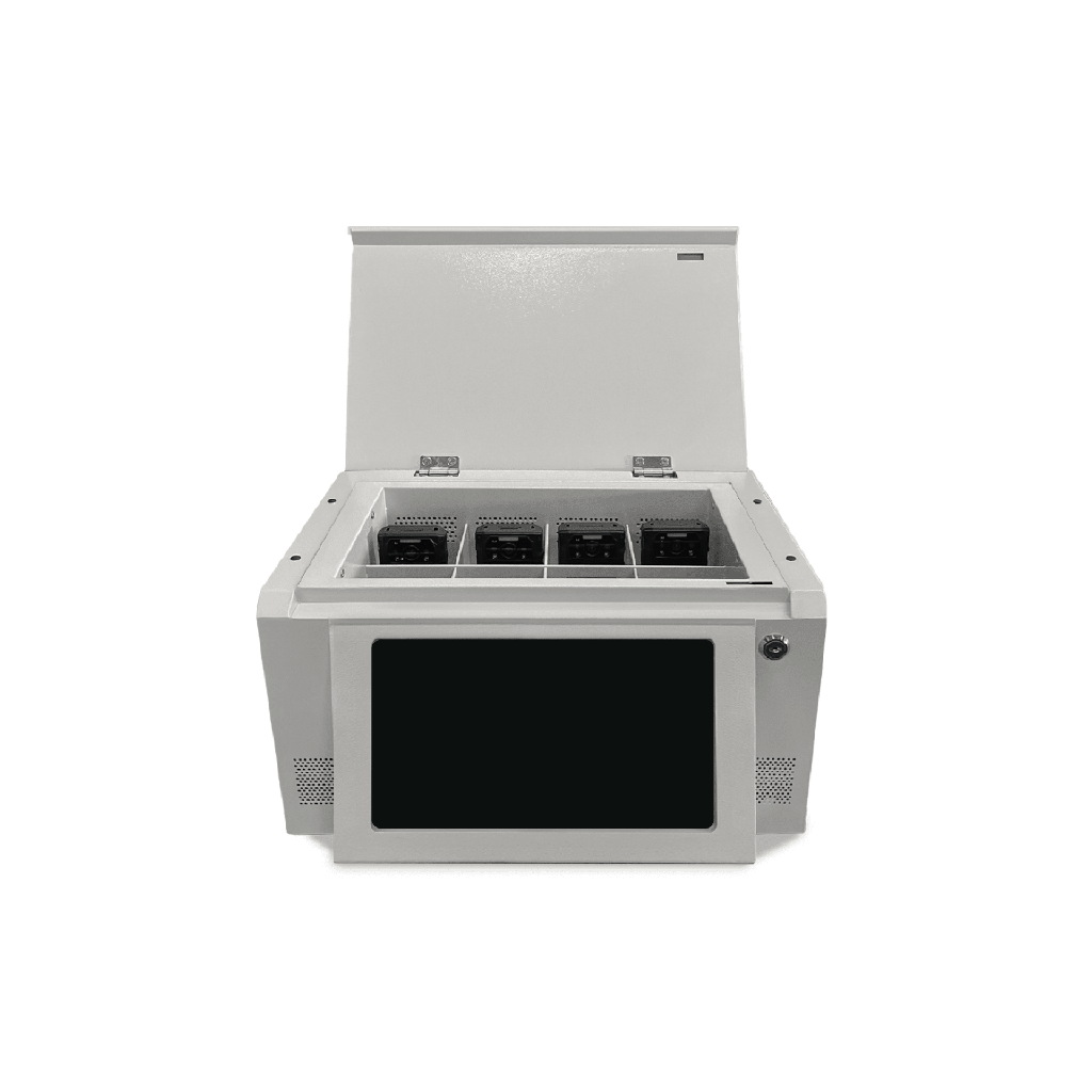 XMRA8R3/V2 Estación de Descarga para Cámaras Corporales | 8 Canales de Conexión | Descarga Simultanea | Pantalla Táctil | Almacenamiento Hasta 12TB | Carga y Copia de Seguridad Automática | Compatible con Body Cam XMR-R3.