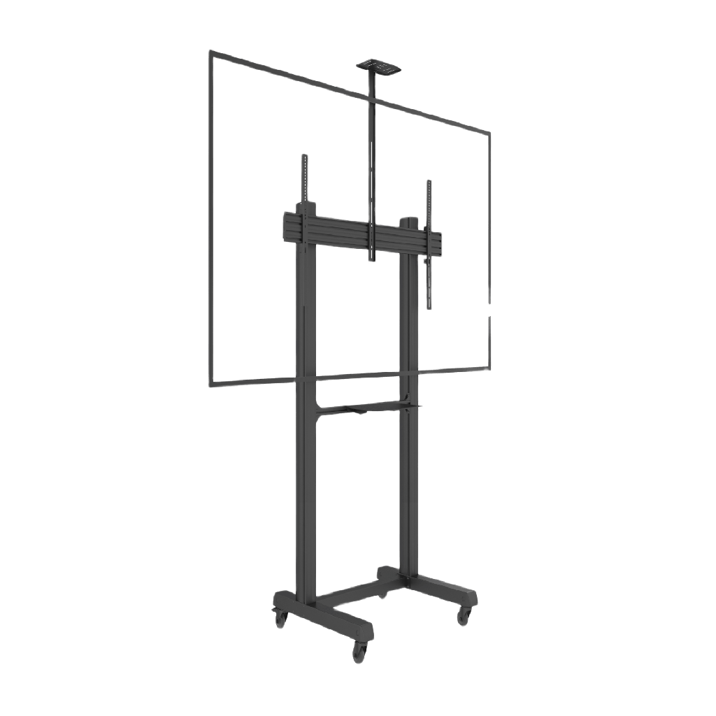 [EMFS1B1] Montaje de Piso Móvil para Pantallas de  65 in a 100 in | vesa 100 x 100 hasta 1000 x 600 | carga maxima soportada 120kg| Fabricado en aluminio y acero