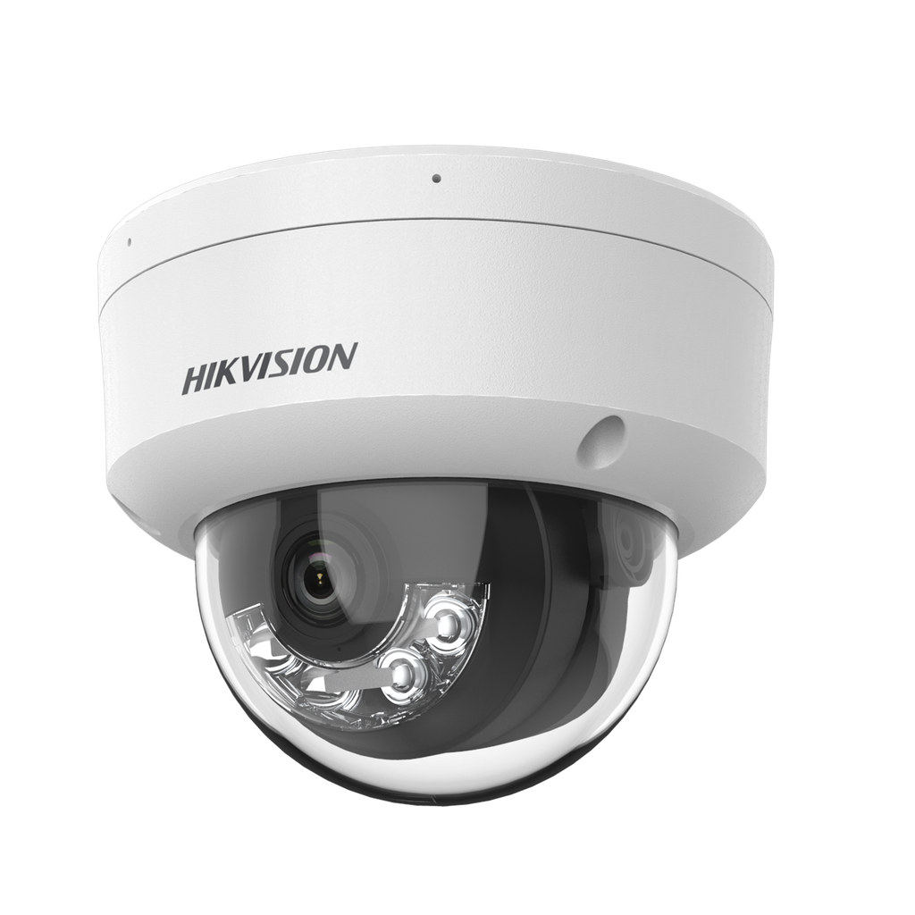 [Dual Light] Domo IP 4 Megapixel / Lente 2.8 mm / 30 mts IR + 30 mts Luz Blanca / Micrófono Integrado / Antivandálico IK08 / Exterior IP67 / H.265 / PoE / ONVIF / Micro SD