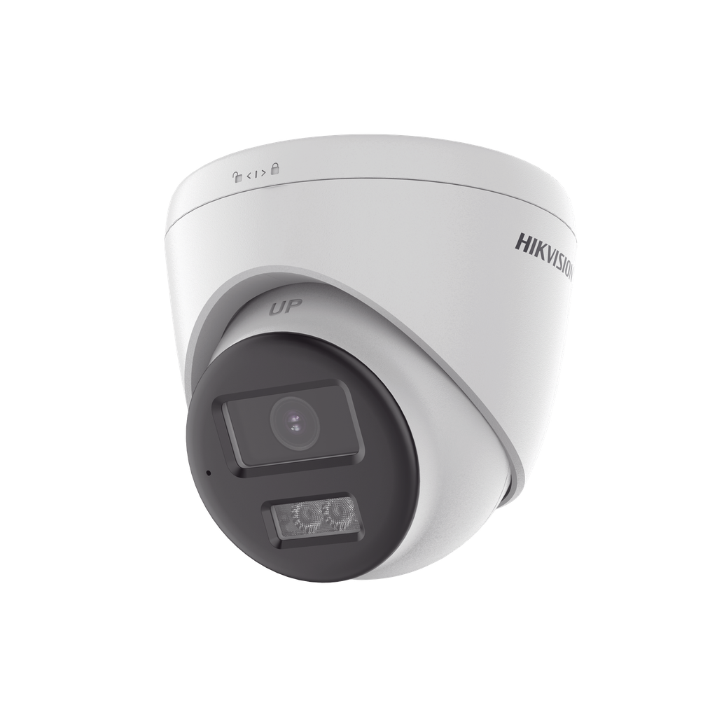 DS-2CE78U0T-LTS [Audio Bidireccional + Dual Light + ColorVu] Turret TURBOHD 4K (8 Megapixel) / Lente 2.8 mm / 40 mts IR EXIR + 40 mts Luz Blanca / Micrófono y Bocina Integrado / Exterior IP67 / dWDR