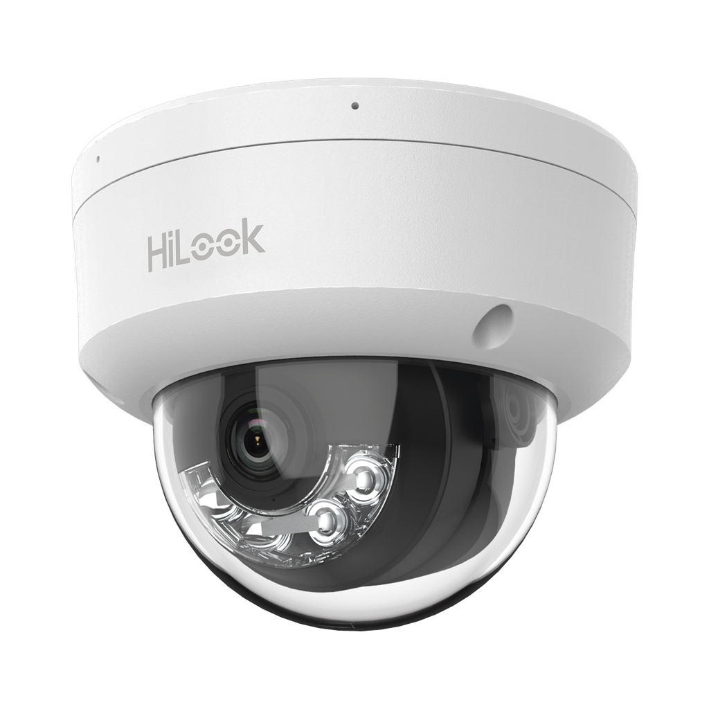 [Dual Light] Domo IP de 2 Megapixel (1080p) / Lente 2.8 mm / 20 mts IR + 15 mts Luz Blanca / Micrófono Integrado / ACUSENSE Lite / Uso en interior / PoE / dWDR / H.265+ / ONVIF