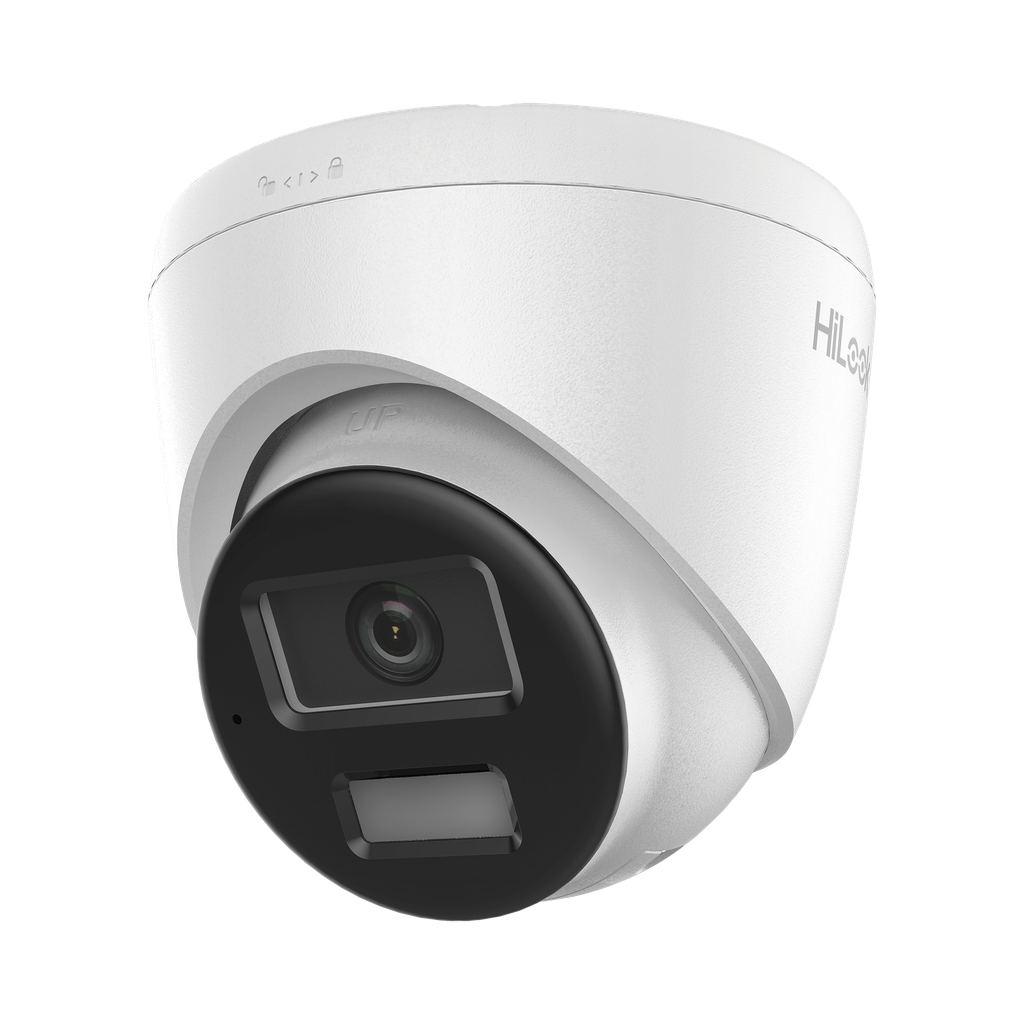 [Dual Light] Turret IP de 2 Megapixel / Lente 2.8 mm / Ángulo de visión 101° / 20 mts IR + 15 mts Luz Blanca / Micrófono Integrado / ACUSENSE Lite / Exterior IP67 / PoE / dWDR / H.265+ / ONVIF