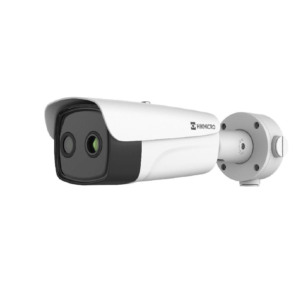 HM-TD2638-15/G0/T1Y (HIKMICRO) Bala IP Bi-Espectral / Térmico (384 × 288 / 15.4 mm) / Rango: -20°C a 150°C / ± 8°C Margen / Detección de Temperatura y Humo / VCA 3.0 / PoE+ / Exterior IP67 / IK10 / Anticorrosión (NEMA 4X)