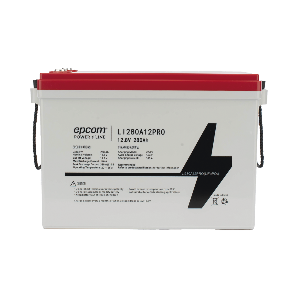 [LI280A12PRO] Batería de Litio Ciclo Profundo, 12.8 Vcc 280Ah, 6000 ciclos, LiFePO4 , Solar, Marina, Máximo 140 A de Descarga