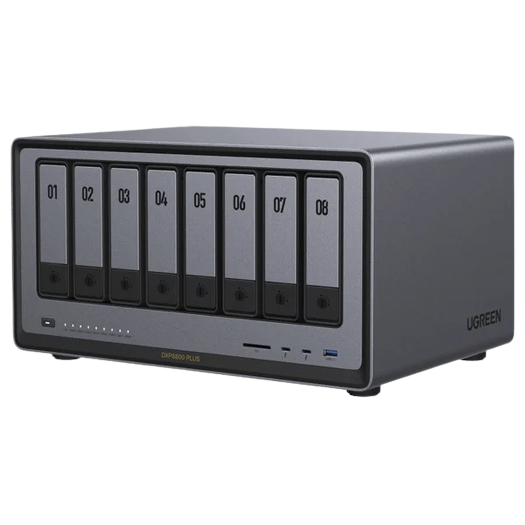 NAS UGREEN NASync DXP8800 Plus / Intel Core i5-1235U 10 Núcleos / 8 Bahías SATA + 2 M.2 NVMe / 2 Puertos 10GbE / Thunderbolt 4 / HDMI 8K / DDR5 Expandible 64GB / PCIe 4.0 x4