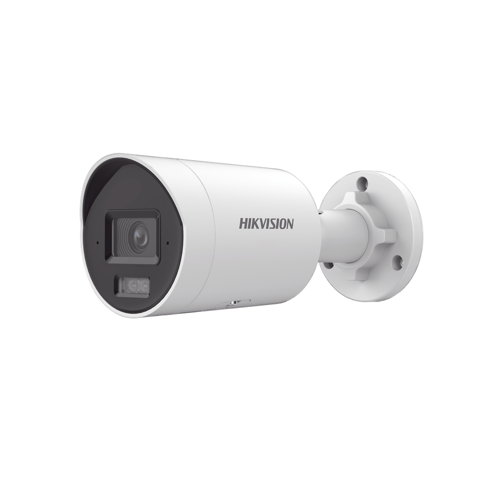 Bala IP 4 Megapixel / Lente 2.8 mm / Dual Light (40 mts IR + 40 mts Luz Blanca) / Darkfighter S / Microfono Integrado / Exterior IP67 / WDR 130 dB / 4 Analíticos: AcuSense, Deteccion Facial, Conteo de Personas por Cruce y Zona
