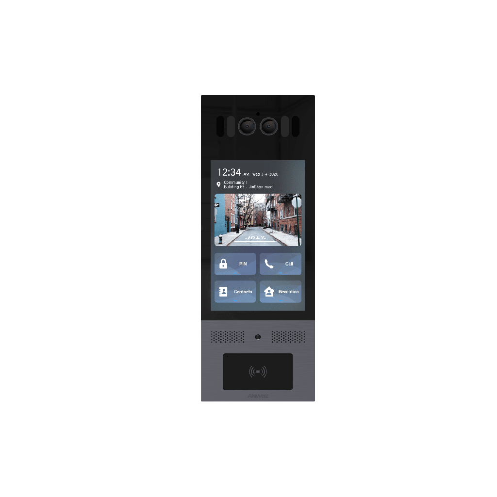 [X915SKIT] Frente de Calle Antivandálico IK10 / Incluye montaje / Administración 100% en la Nube / Notificación a APP / Llamada Telefónica / ANDROID / SIP / ONVIF /Reconocimiento Facial / QR y PIN para Visitas / IP66 / Bluetooth / NFC