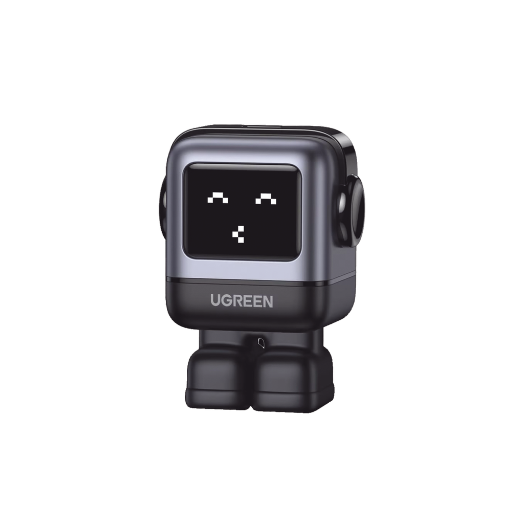 Cargador Mini GaNRobot 30W serie UNO | 1 USB-C de Carga Rápida | Tecnología GaN II | Multiprotocolo PD/QC/SCP/FCA | Carga Inteligente | Pantalla LED | Zapato Magnético Extraíble | Thermal Guard | Color Negro.