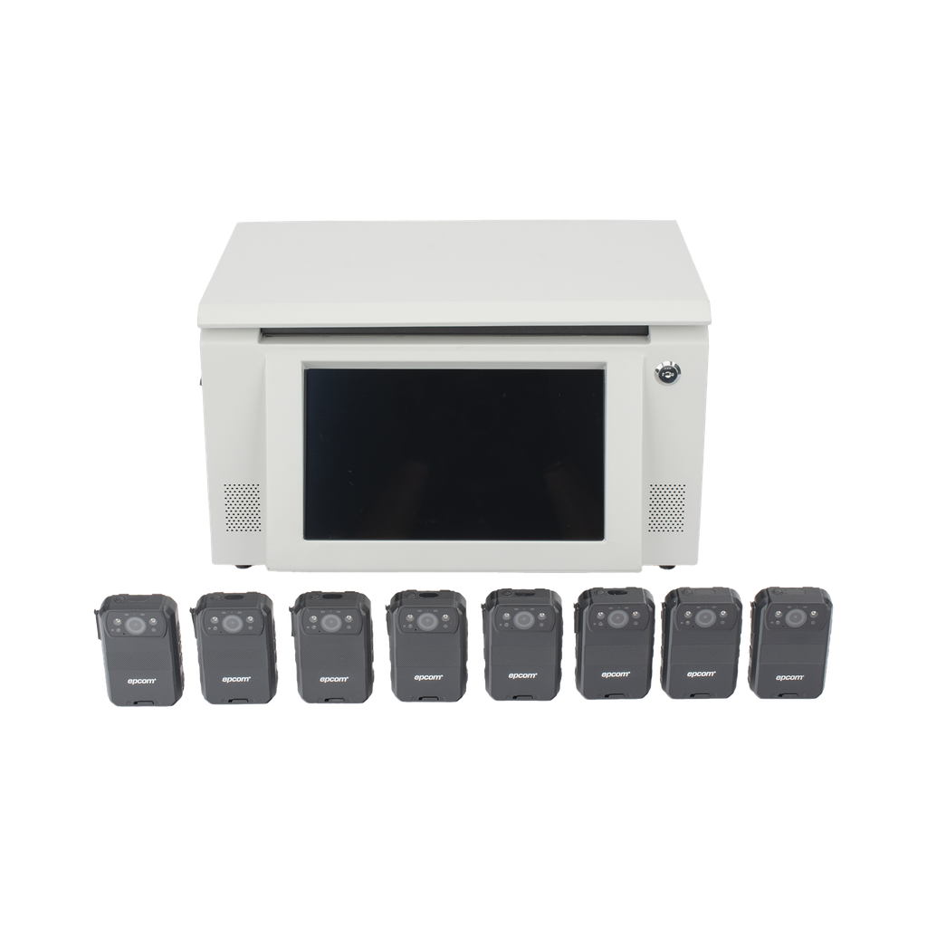 Kit de descarga simultanea para Bodycam | Estación de descarga XMRA8R3 | 8 X Bodycam XMRR3