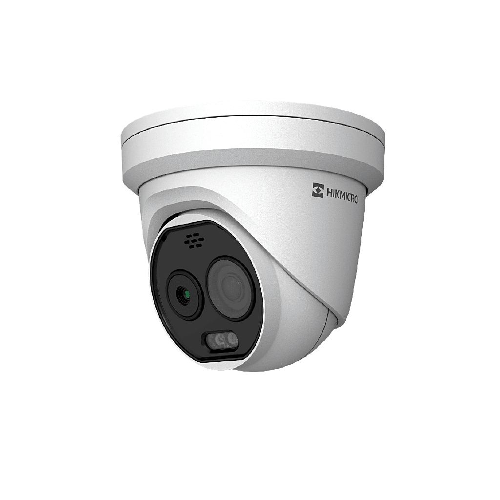 [HM-TD1218-2/G0/T1A] HM-TD1218-2/G0/T1A (HIKMICRO) Turret IP Bi-Espectral / Térmica (160 X 120 / 1.8 mm) + Óptica (5 MP / 2 mm ) / Rango: -20°C a 150°C / 8°C Tolerancia / VCA 3.0 (Vehiculo 60 Mts / Humano 20 Mts) / Detección de Fuego y Humo / IP67 / Dual Light /