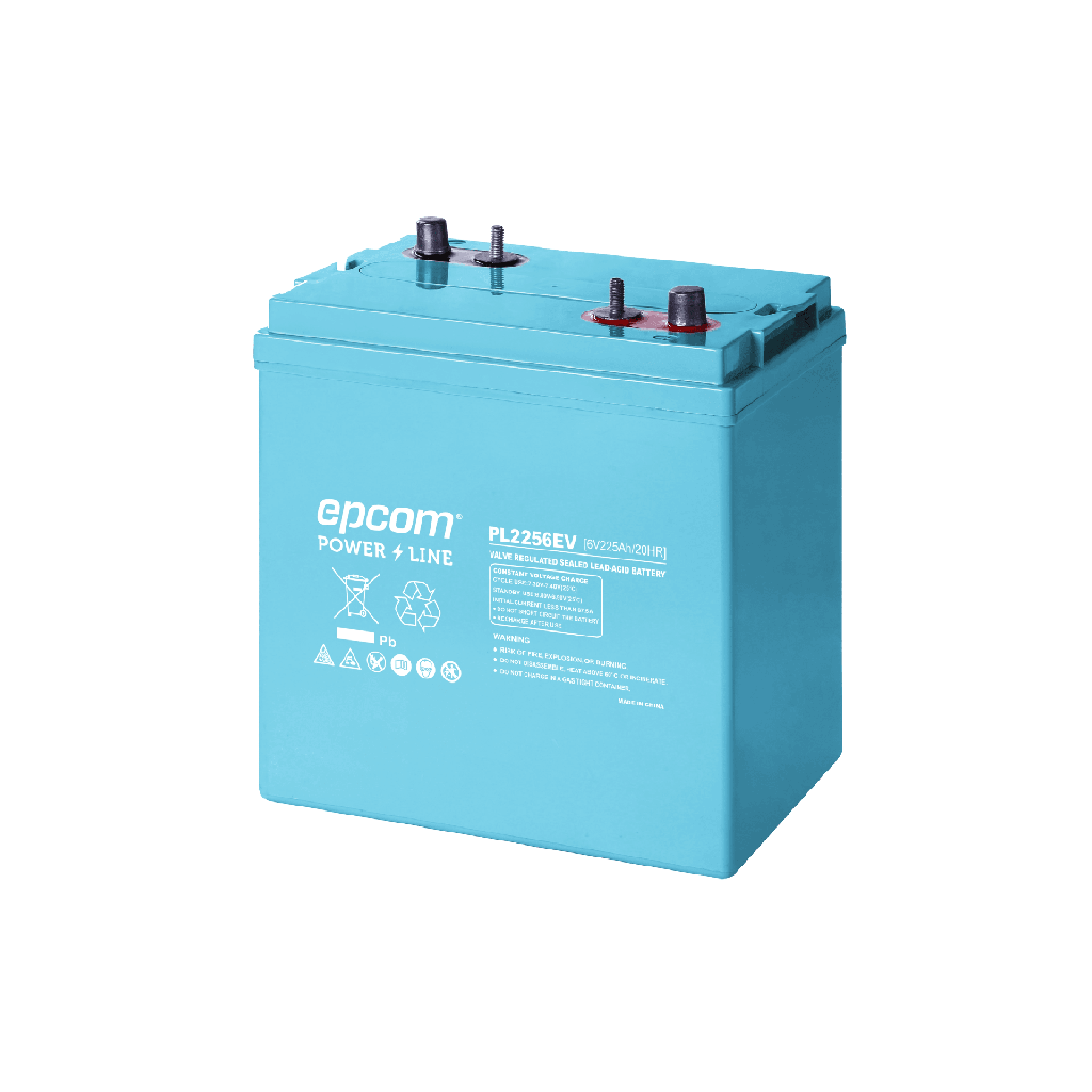 [PL2256EV] Batería Marina de Ciclo Profundo 6V@225Ah, AGM-VRLA Terminal F22(m8), F14, 1035A CCA/ Montacargas. / Plataformas Genie /Maquina Jenny, Carritos de Golf