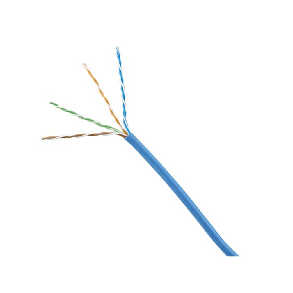 Bobina de Cable UTP 305 m. de Cobre, Azul, Categoría 6 (24 AWG), 1000Mbps, LSZH (Bajo Humo, Cero Halógenos), de 4 pares