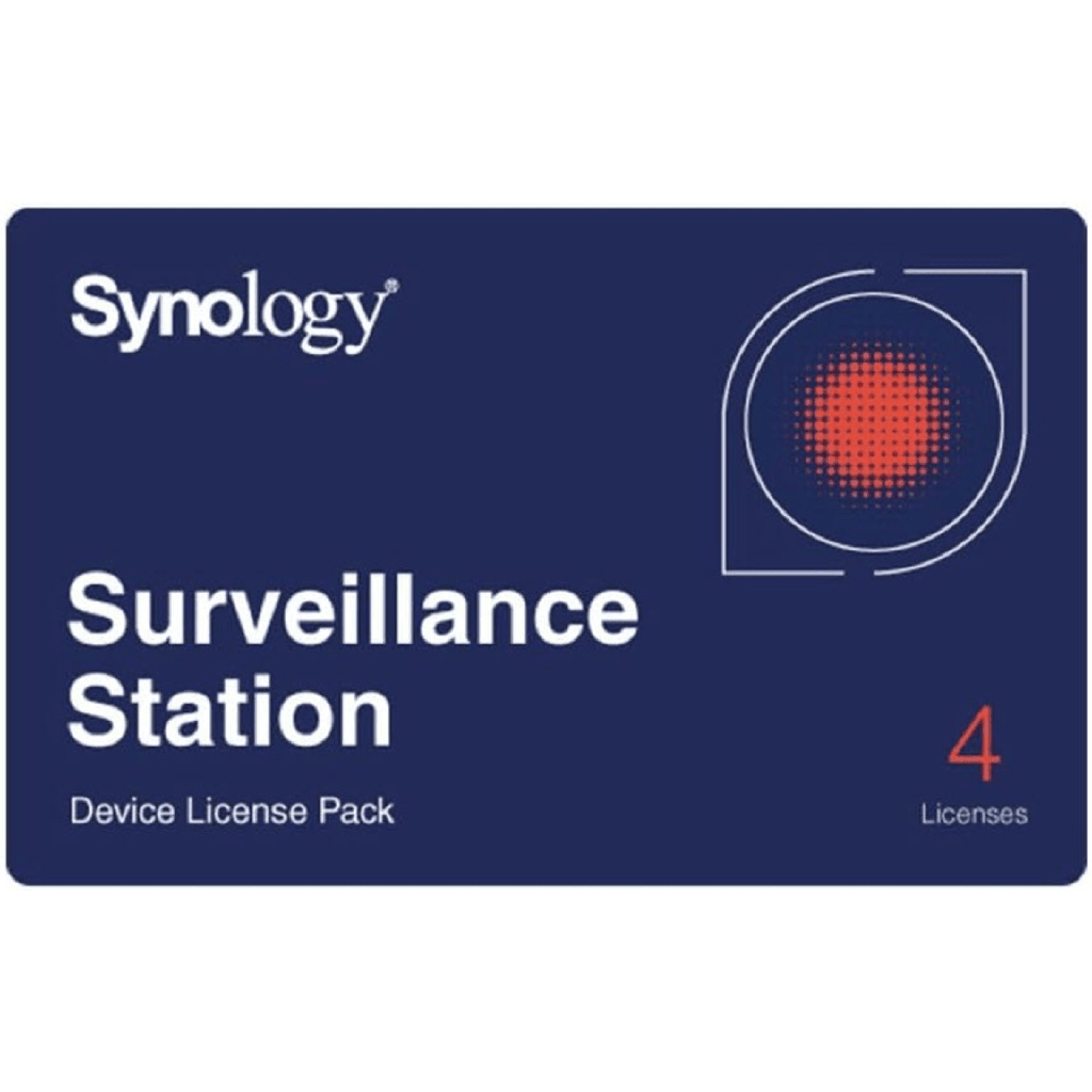 [CLP4-E] Licencias de Dispositivos de Vigilancia Synology | Paquete de 4 Licencias | Compatibilidad con Cámaras IP, Módulos de E/S, Altavoces IP | Gestión Centralizada CMS | Licencias Predeterminadas Incluidas.