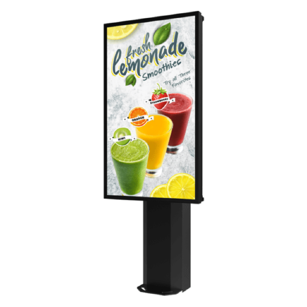 [KOF555-1] Montaje Tipo Kiosco para exterior Compatible con Pantallas de 55 Samsung OH55AS / Diseño Ultradelgado / METAL / Exterior IP65 / Base Pedestal 8