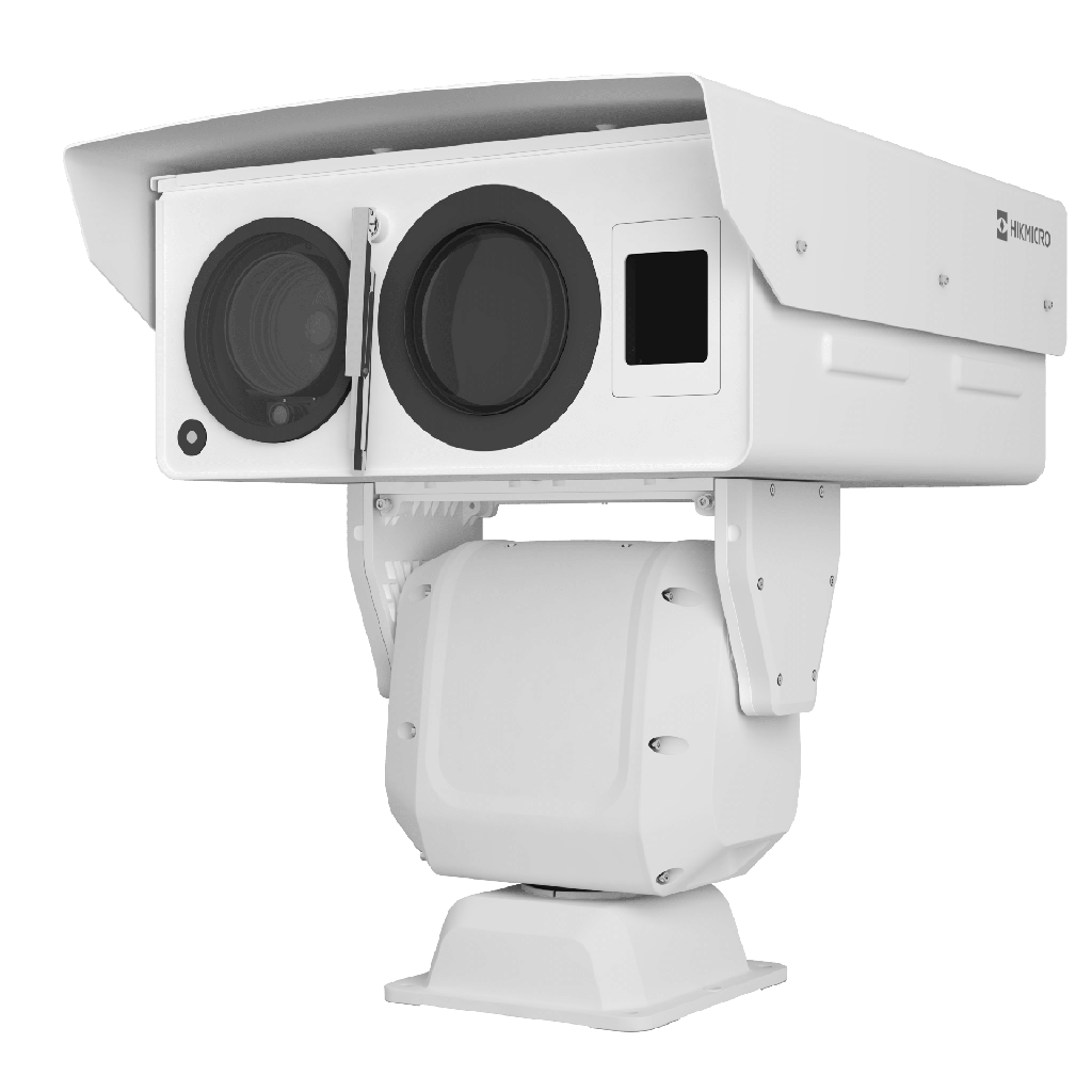 HMTD8168150ZE4FL/G0/T2 PTZ Punta de Poste IP Dual / Lente Térmico 100 mm (640 X 512) / Lente Óptico 56X Zoom (4 MP) / 800 mts IR Laser / 36 VCC / IP66 / Recubrimiento Anticorrosivo