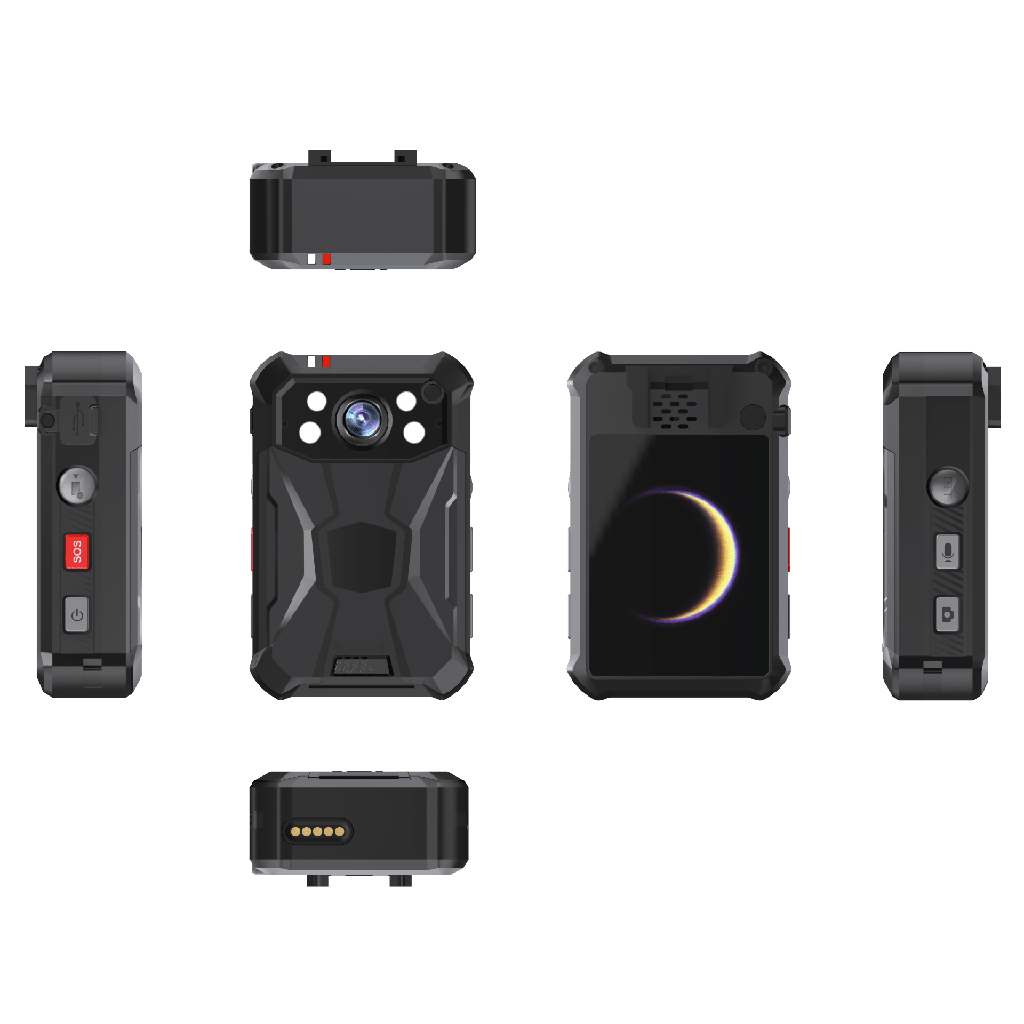 Body Camera Portátil / Grabación a 2K / Pantalla 2.4 LCD / IP68 / H.265 / 32 GB de Almacenamiento / GPS / WIFI / 3G y 4G / Fotos de Hasta 40 Megapixel / Micrófono Integrado
