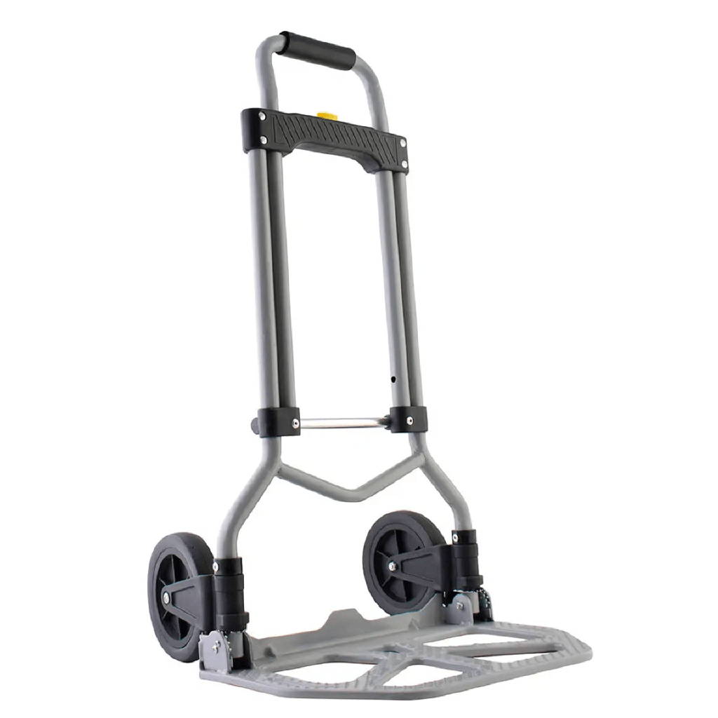 [SYS-DPA-60] Diablo Plegable / Capacidad 60 kg / Jaladera de Hule Espuma / Botón Despliegue Rápido / Base Acero Antiderrapante / Llanta Hule Duradera / Transporte Compacto