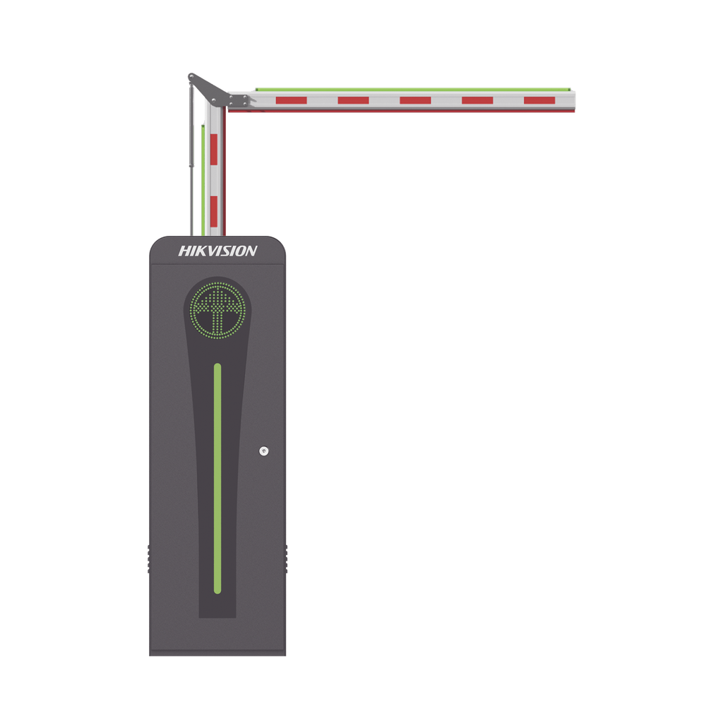 [KT-320-ART(3MR)] Barrera Vehicular con Brazo Articulado Iluminado Led 3 mts INCLUIDO (1.5 + 1.5) / Derecha / Alto Desempeño / Brushless / Semáforo Rojo-Verde en Gabinete / Incluye 2 Controles Remotos