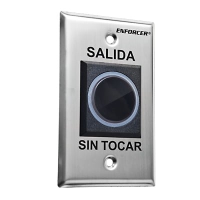 [SD-927-PKCNSQ] Botón de Salida sin Contacto / Sensor IR / Iluminado / Normalmente Abierto y Cerrado / Distancia Ajustable de Detección /  Rele Ajustable de 0.5 a 30 Segundos / Uso Interior