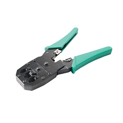 [SYSRJ45CT] Pinzas para plegar (Ponchadoras) cables RJ11, RJ12, RJ45 telefónicos y cables de red Cat5e, Cat6, Cat6a y con Cavidades para 4, 6 y 8 conductores.