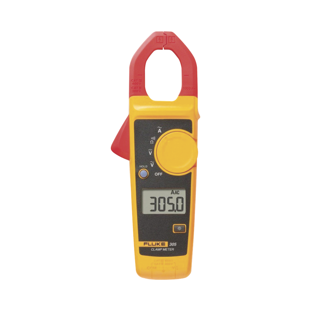 [FLUKE-305/EMESP] Amperimetro de Gancho, Para Medida de Corriente en CA de 999 A y Tensión en CA y CC de 600V
