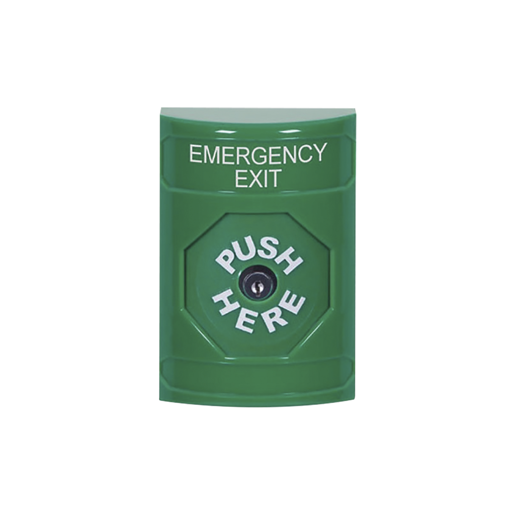 [SS2-100-EX-EN] Botón de Salida de Emergencia, Texto en Inglés, Restablecimiento con Llave