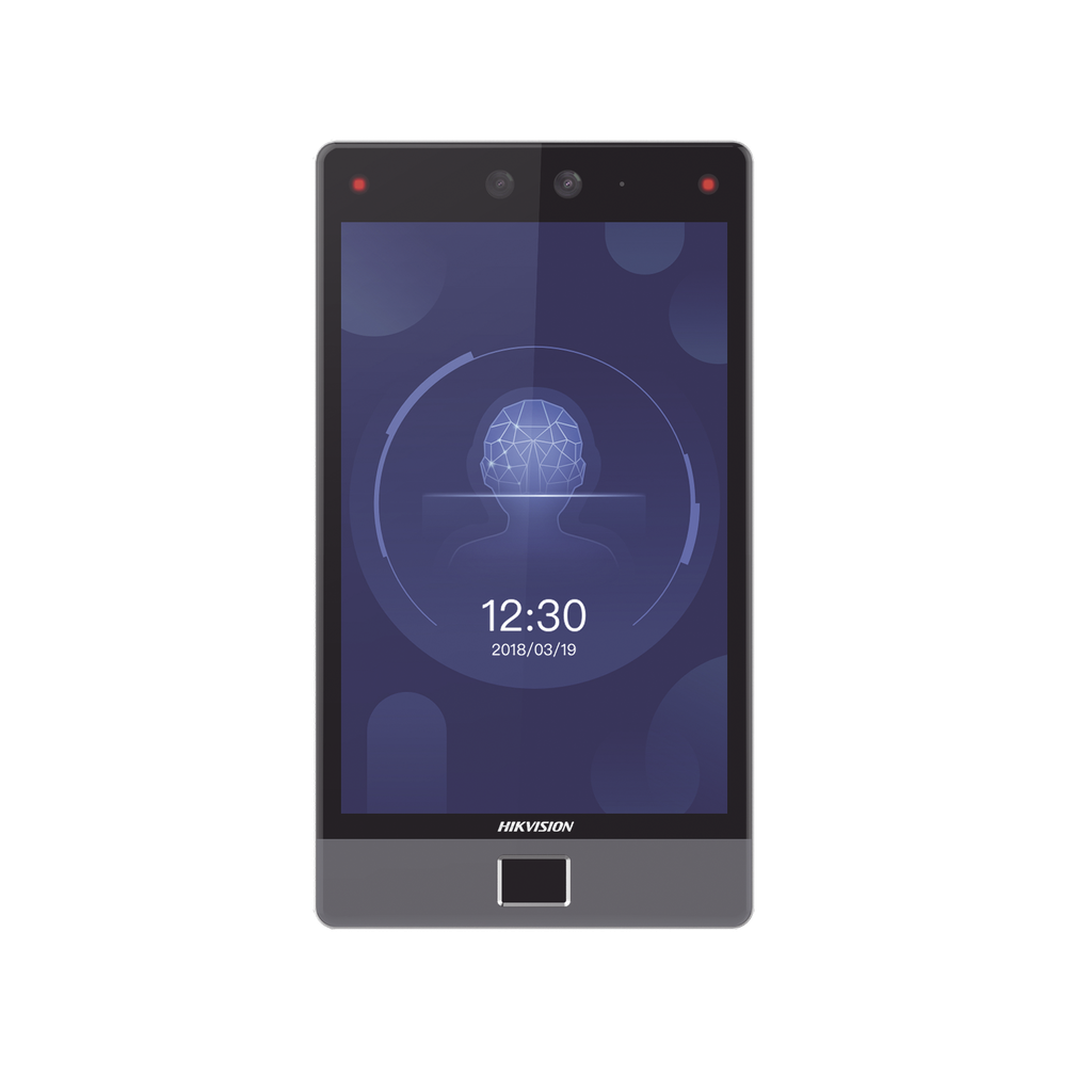 [DS-K1T680D-FE1] Terminal Facial Min Moe 8 Touch con Lector de Huellas / Delgada y Estética / PoE / 100,000 rostros / Exterior IP65 / Función de Videoportero y Lectura de Códigos QR / Lectura de tarjetas / HIK-IA