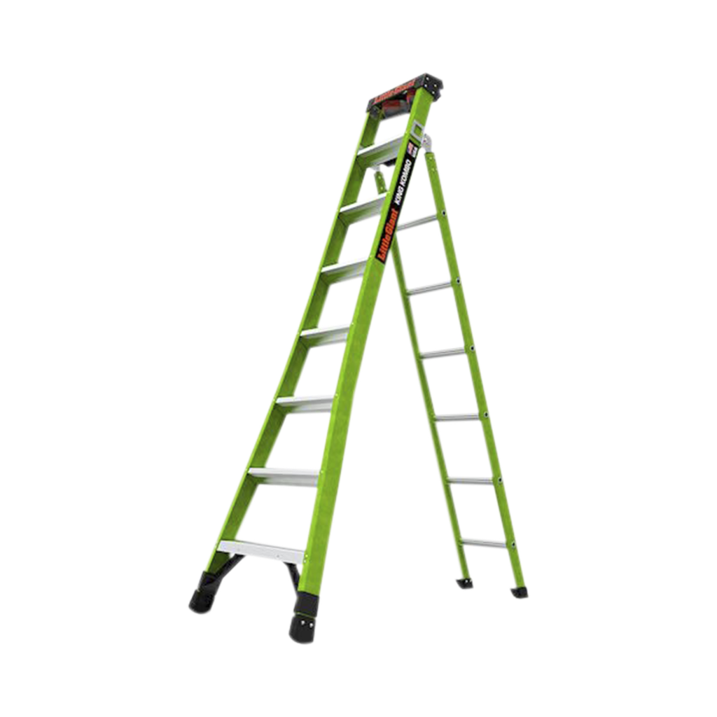 [KING-KOMBO2-8IAAC] Escalera de Tijera 3 en 1 de 2.44 Metros, Fibra de Vidrio (SKU13908-001). Hecha en E.U.A. (Versión 2.0)