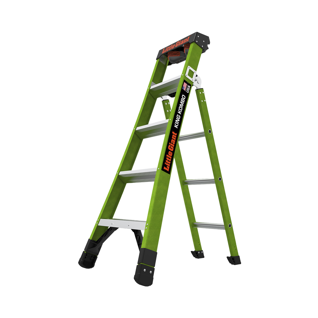 [KING-KOMBO2-5IAAC] Escalera de Tijera 3 en 1 de 1.5 Metros, Fibra de Vidrio (SKU13906-001). Hecha en E.U.A. (Versión 2.0)