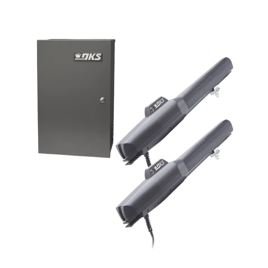 [KIT-6006-DKS] Kit de Operadores Abatibles 6006 de Doorking / Para Puertas de Hasta 5.5 Metros  / Soporta Respaldo de Baterias