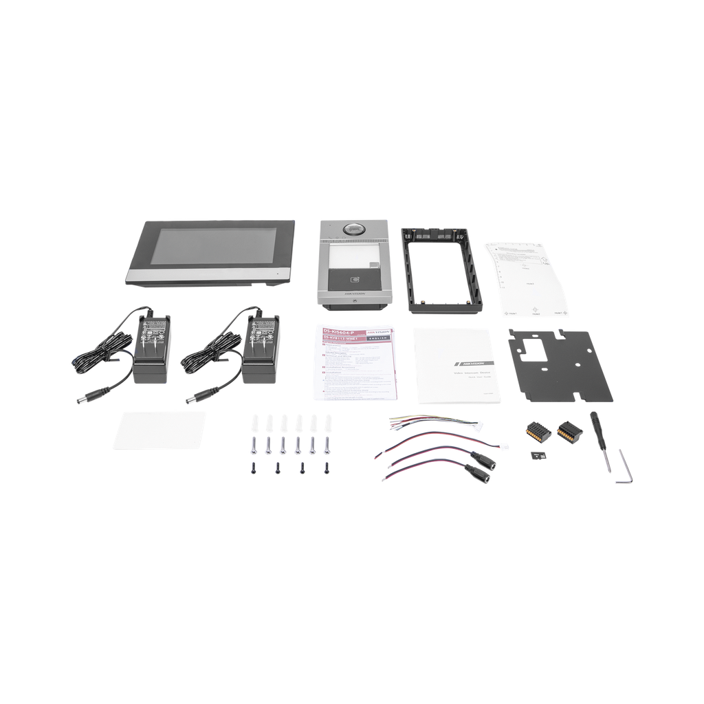 [DS-KIS604-P(C)] Kit de Videoportero IP PoE Estandar con llamada a App de Smartphone (Hik-Connect) / Apertura con Tarjeta MIFARE / Frente de calle IK08 & IP65 / Soporta 2 puertas