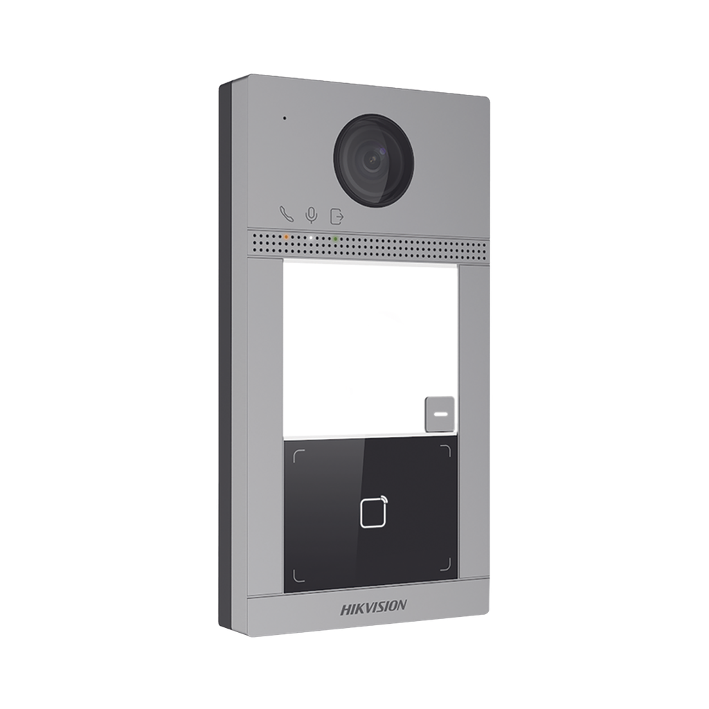 [DS-KV8113-WME1(C)] Videoportero IP 2 Megapixel / Llamada y Apertura Remota desde App Hik-Connect / PoE / Exterior IP65 + Antivandalico IK08 / 1 Departamento / Apertura con Tarjeta / Soporta 2 Puertas y hasta 6 Monitores