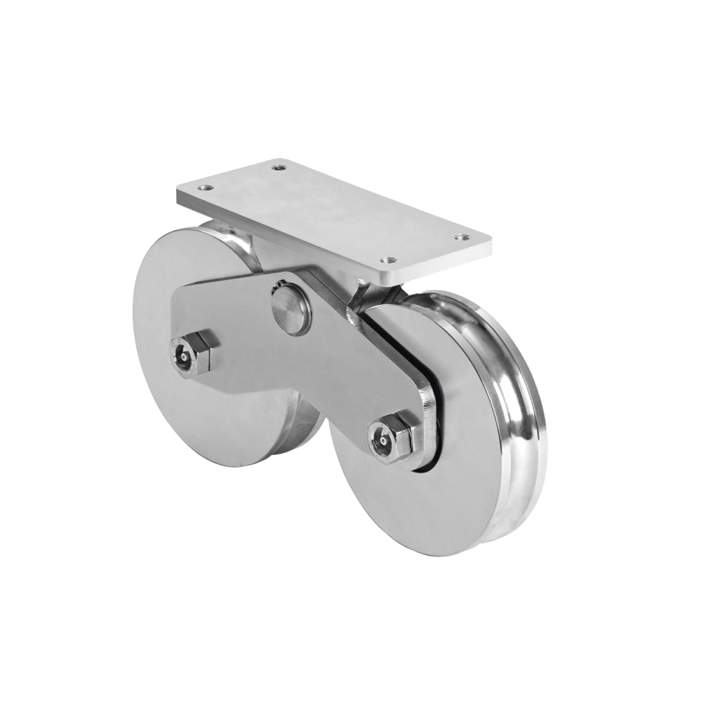 [1151-5642-001] Rueda Doble de 16 cm / Capacidad Para Puertas de hasta 1920 kg / Canal Tipo U