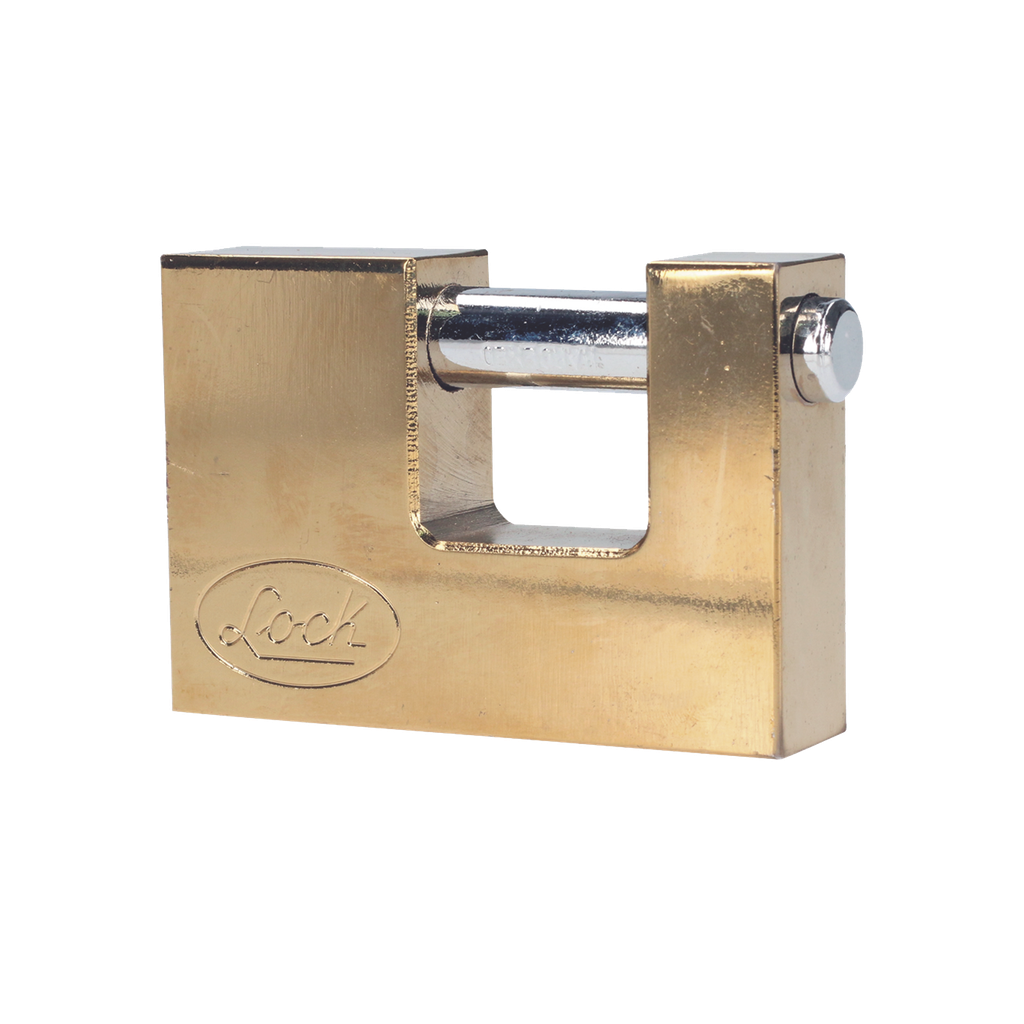 [SYS-L22-C80-ELBB] Candado de acero para Cortina Metálica / Medida 80 mm/ Acabado Latón Brillante / Nivel de Seguridad 6 / Llave Estándar.