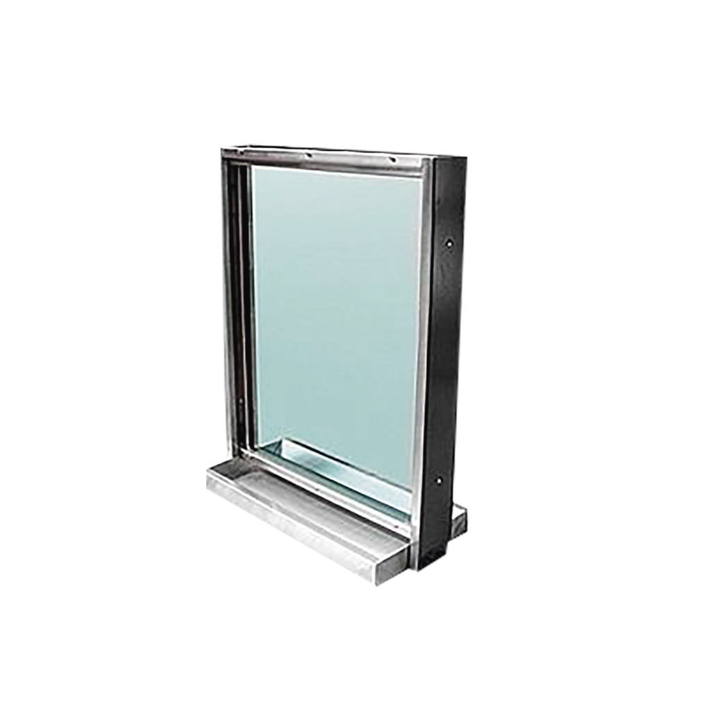 [PROVTAPDN5S] Ventana blindada Nivel V / Acero Inoxidable / 51mm / Charola pasa documentos / 60cm x 50cm.