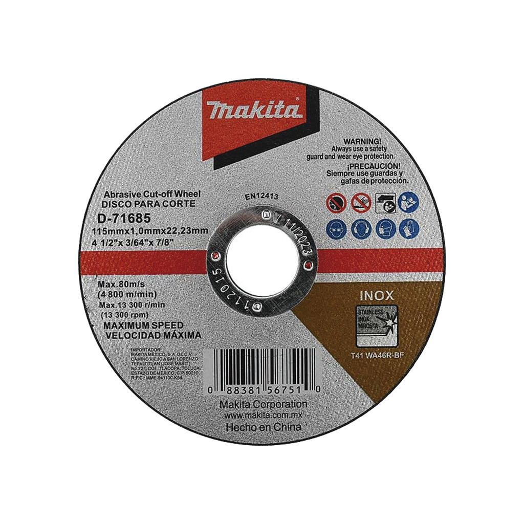 [D71685] Disco 4 - 1/2/ Inox y Acero